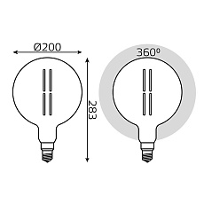 Лампа светодиодная филаментная Gauss E27 6W 4000K серая 154802205 1