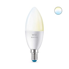 Лампа светодиодная диммируемая WiZ E14 4,9W 2700-6500K матовая Wi-Fi BLE 40WC37E14927-65TW1PF/6 929002448702 4