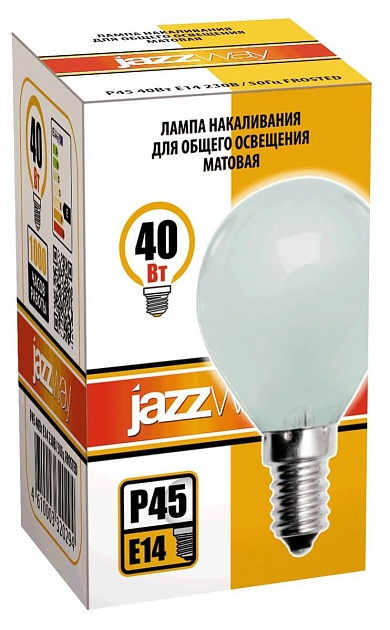 Лампа накаливания Jazzway E14 40W 2700K матовая 3320294 фото 2