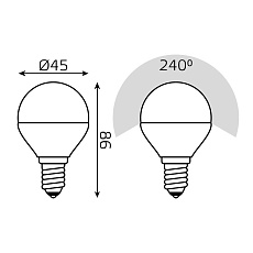 Лампа светодиодная диммируемая Gauss E14 7W 3000K-4000K-6500K матовая 1053147 1