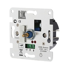 Механизм LK Studio светорегулятора со световой индикацией, поворотный, нажимной, с предохранителем, W= 600 Вт, LK60 867200-1 1