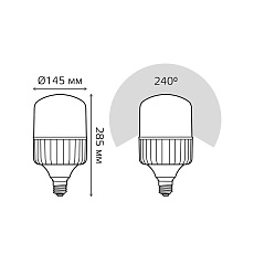 Лампа светодиодная Gauss E40 100W 6500K матовая 63430 1