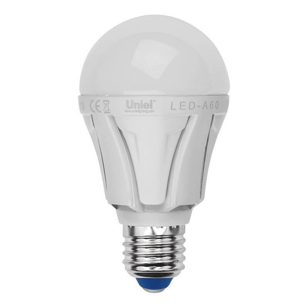 Лампа светодиодная Uniel E27 10W 4000K матовая LED-A60 10W/NW/E27/FR PLP01WH UL-00001525 фото 