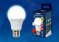 Лампа светодиодная Uniel E27 8W 6500K матовая LED-A60 8W/DW/E27/FR PLP01WH UL-00002003 1