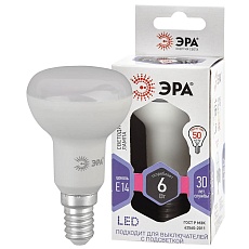 Лампа светодиодная ЭРА E14 6W 6000K матовая LED R50-6W-860-E14 Б0048023 1