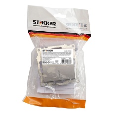 Выключатель одноклавишный Stekker Катрин с подсветкой серебро GLS10-7101-03 39577 1