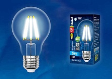 Лампа светодиодная филаментная Uniel E27 15W 4000K прозрачная LED-A70-15W/4000K/E27/CL PLS02WH UL-00004869 1