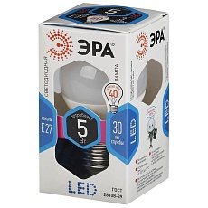 Лампа светодиодная ЭРА E27 5W 4000K матовая LED P45-5W-840-E27 Б0028488 3