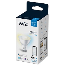 Лампа светодиодная диммируемая WiZ GU10 4,7W 2700-6500K прозрачная Wi-Fi BLE 50W GU10 927-65 TW 1PF/6 929002448302 3