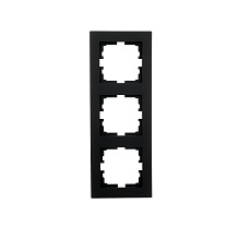 Рамка 3-ая вертикальная Lezard Vesna черная 742-4200-153