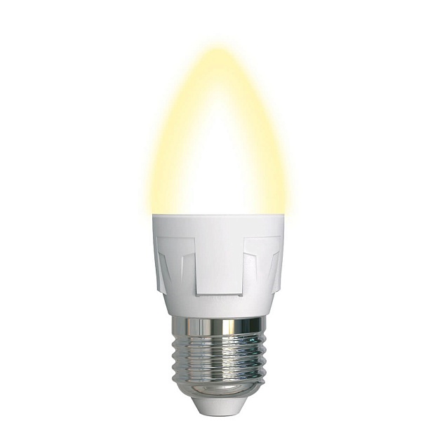 Лампа светодиодная Uniel E27 7W 3000K матовая LED-C37 7W/WW/E27/FR PLP01WH UL-00002414 фото 