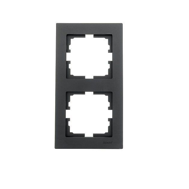 Рамка 2-ая вертикальная Lezard Vesna черная 742-4200-152 фото 
