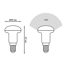 Лампа светодиодная рефлекторная Gauss E14 4W 4100K матовая 106001204 1