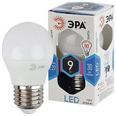Лампа светодиодная ЭРА E27 9W 4000K матовая LED P45-9W-840-E27 Б0029044 1
