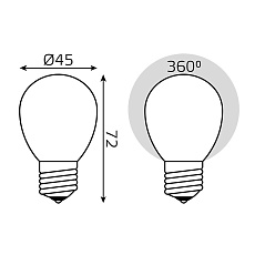 Лампа светодиодная филаментная Gauss E27 9W 4100К матовая 105202209 4