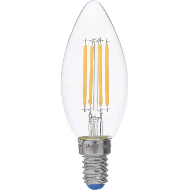 Лампа светодиодная филаментная Uniel E14 5W 3000K LED-C35-5W/WW/E14/CL/DIM GLA01TR UL-00002860 фото 