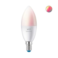 Лампа светодиодная диммируемая WiZ E14 4,9W RGB+CCT матовая Wi-Fi BLE 40WC37E14922-65RGB1PF/6 929002448802 4