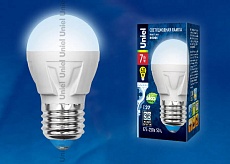 Лампа светодиодная Uniel E27 7W 4000K матовая LED-G45 7W/NW/E27/FR PLP01WH UL-00002418 1