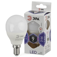 Лампа светодиодная ЭРА E14 9W 6000K матовая LED P45-9W-860-E14 Б0031411 2