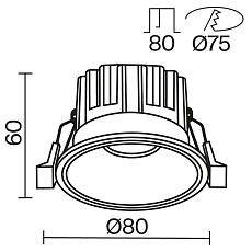 Встраиваемый светодиодный светильник Maytoni Round DL058-12W4K-B 3