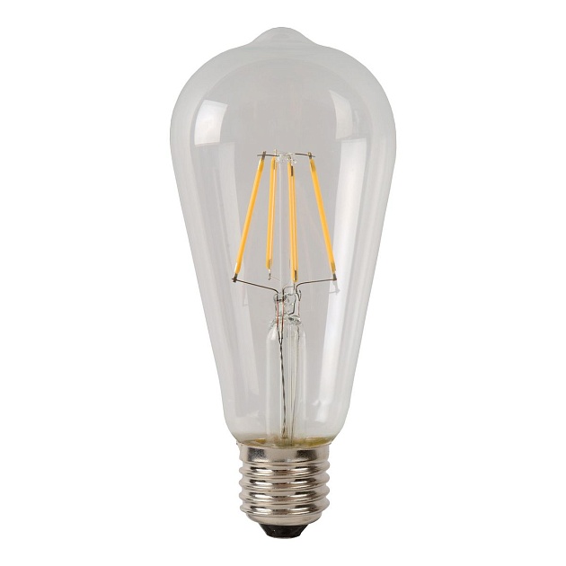 Лампа светодиодная диммируемая Lucide E27 5W 2700K прозрачная 49015/05/60 фото 