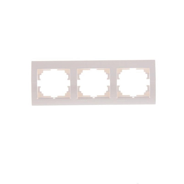Рамка 3-ая горизонтальная Lezard Deriy белый жемчуг 702-3000-148 фото 