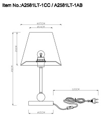 Настольная лампа Arte Lamp Elba A2581LT-1CC 2