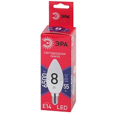 Лампа светодиодная ЭРА E14 8W 6500K матовая B35-8W-865-E14 R Б0045341 2