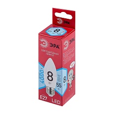 Лампа светодиодная ЭРА E27 8W 4000K матовая LED B35-8W-840-E27 R Б0050695 1