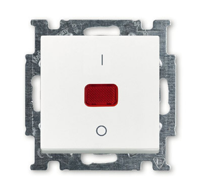 

Выключатель одноклавишный двухполюсный ABB Basic55 20A 250V с подсветкой альпийский белый 2CKA001020A0089