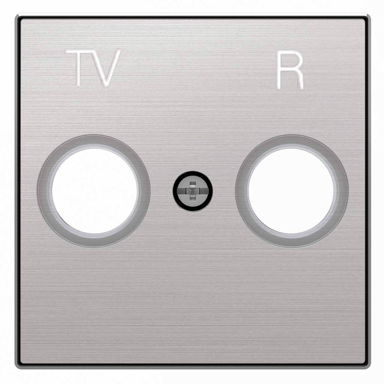 

Лицевая панель ABB Sky розетки TV-R нержавеющая сталь 2CLA855000A1401