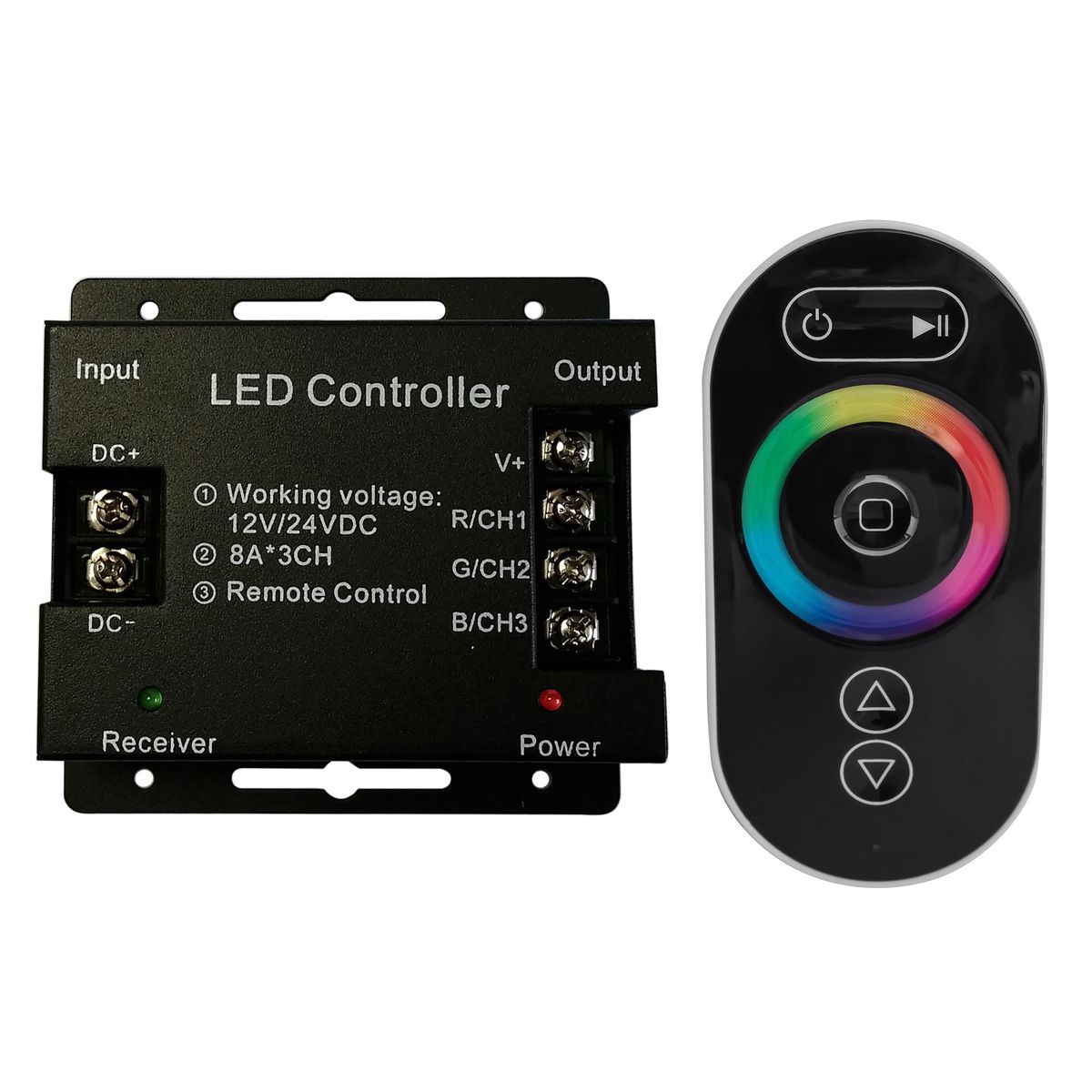 

Контроллер RGB Apeyron с пультом 12/24V 04-03(288), Черный, 04-03(288)