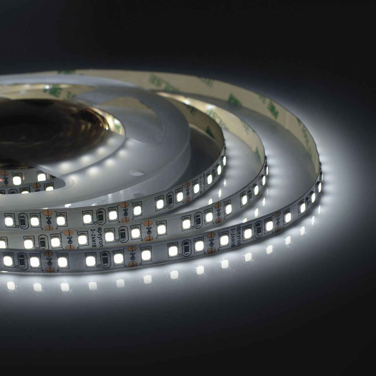 

Светодиодная лента Apeyron 9,6W/m 120LED/m 3528SMD холодный белый 3M 214BL, 214BL