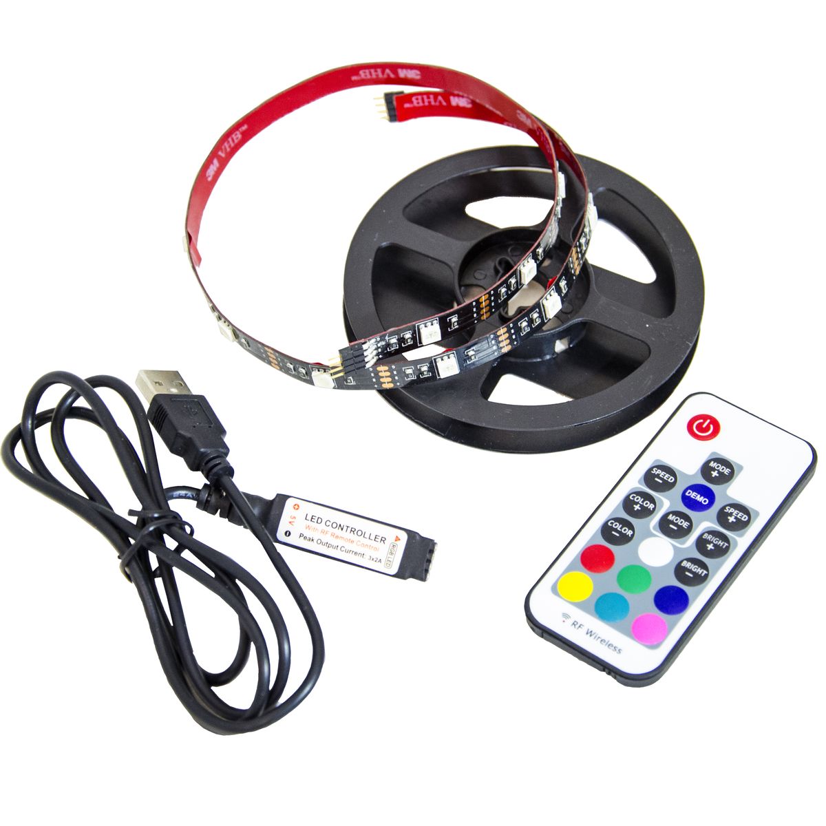 

Светодиодная лента Apeyron 7,2W/m 30LED/m 5050SMD разноцветная 1M 10-69, Черный, 10-69