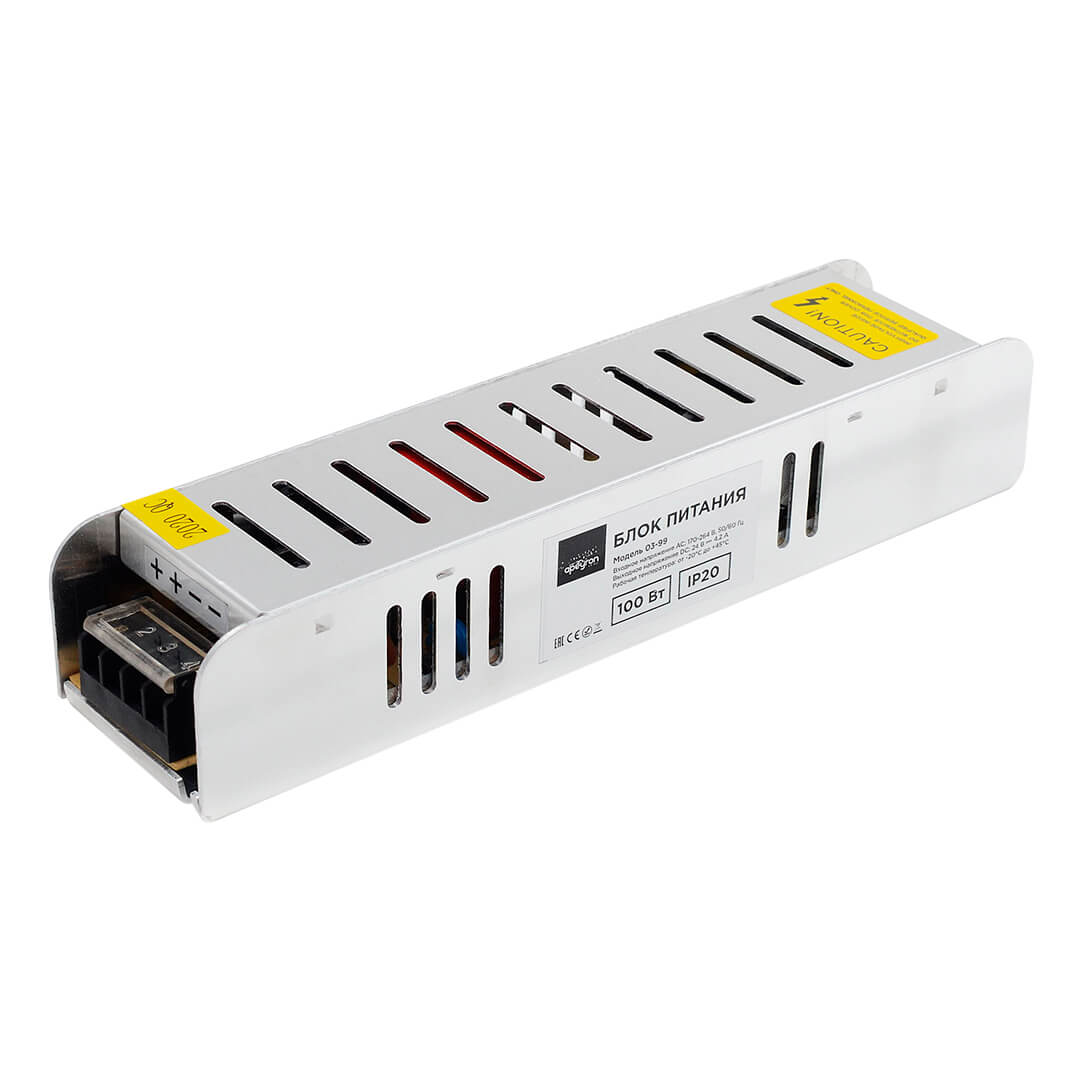 

Блок питания Apeyron 24V 100W IP20 4,2A 03-99, Серебро, 03-99