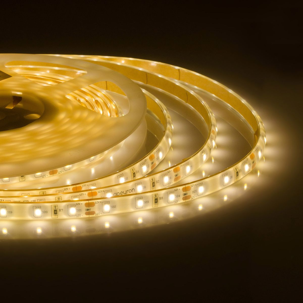 

Светодиодная влагозащищенная лента Apeyron 6W/m 60LED/m 2835SMD теплый белый 5M 00-101, 00-101