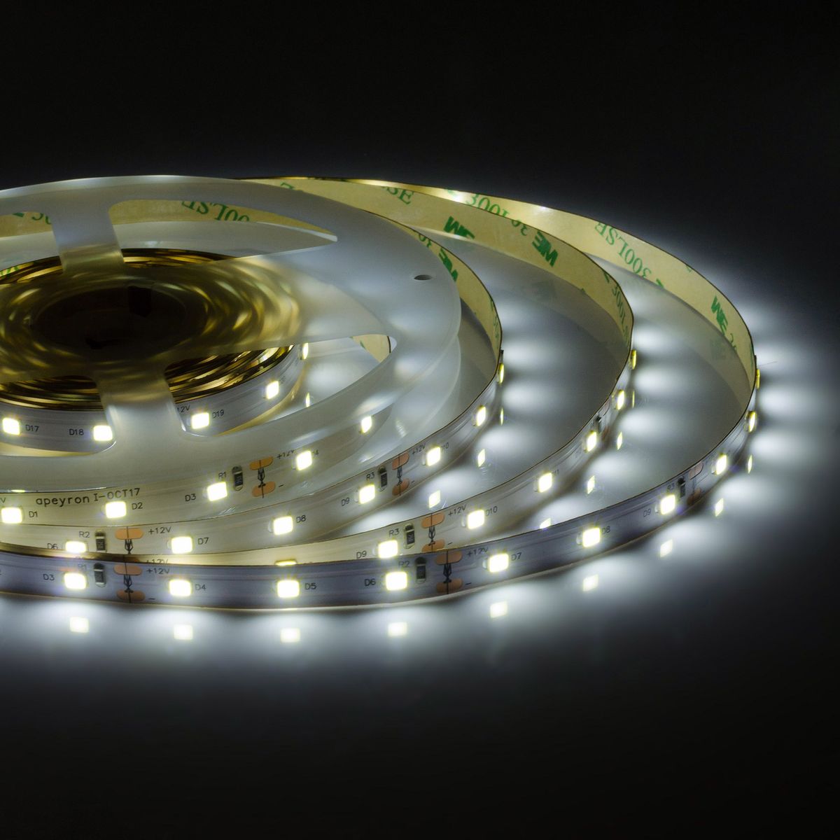 

Светодиодная лента Apeyron 9,6W/m 60LED/m 2835SMD холодный белый 3M 223BL, 223BL