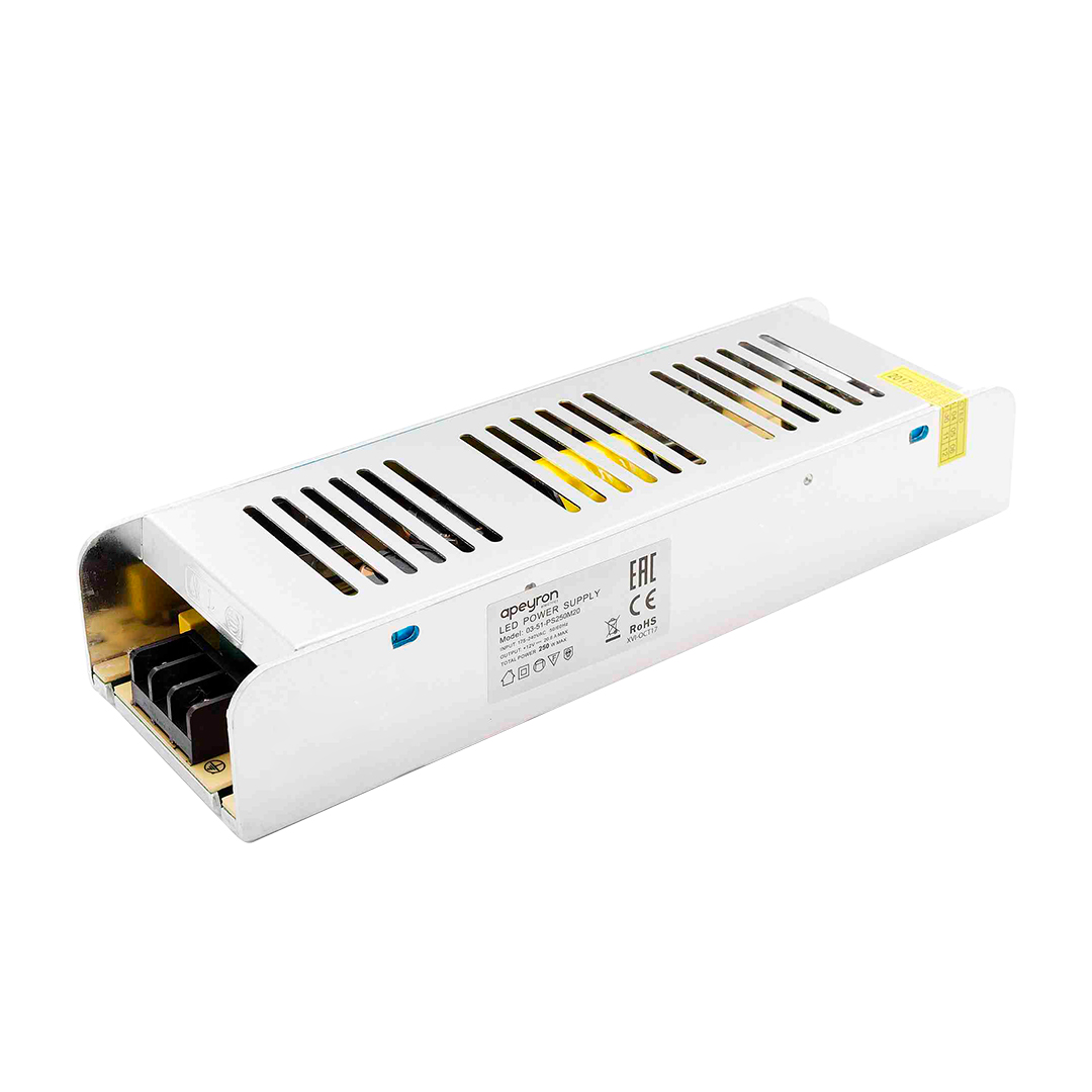 

Блок питания Apeyron 12V 250W IP20 20,8A 03-51, Серебро, 03-51