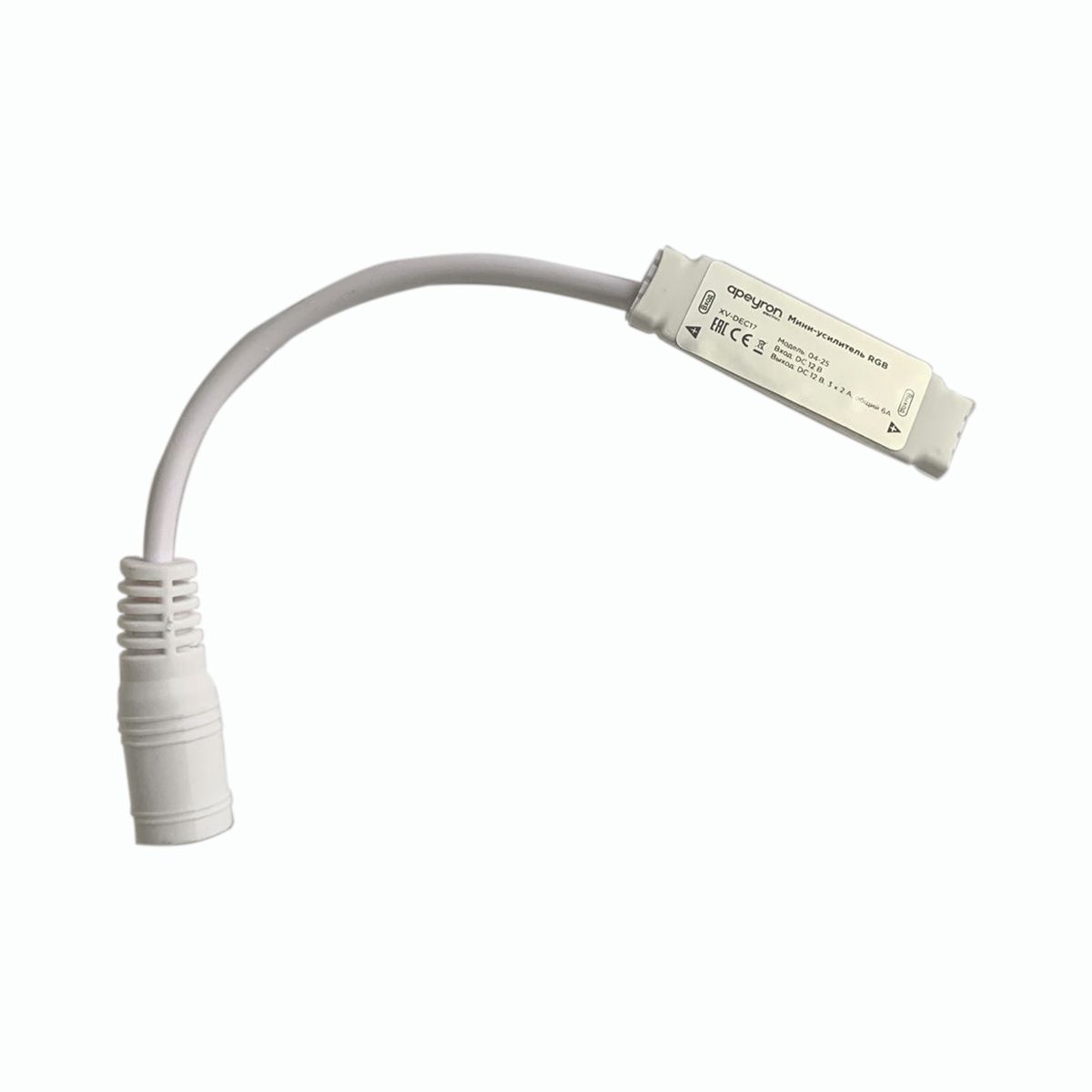 

Мини-усилитель RGB Apeyron 12/24V 04-25, Белый, 04-25