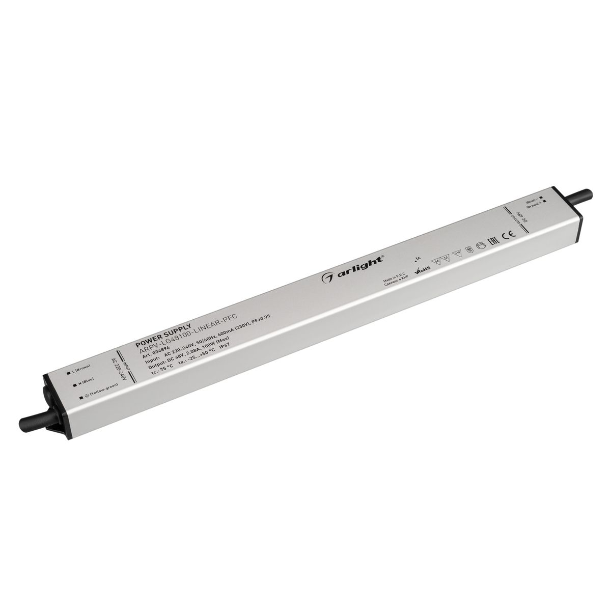 

Блок питания Arlight ARPV-LG48100-Linear-PFC 48V 100W IP67 2,08A 034894, Серый, 034894 ARPV-LG-Linear-PFC
