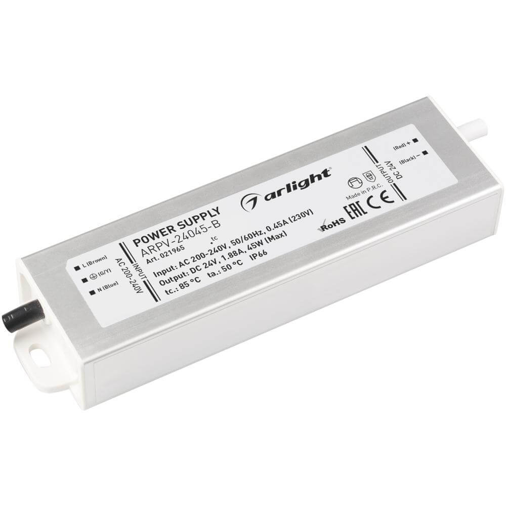 

Блок питания Arlight ARPV-45B 24V 45W IP67 1,88A 021965, Серый, 021965