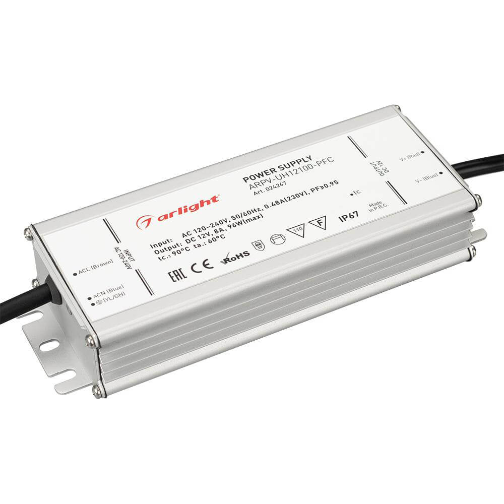 

Блок питания Arlight ARPV-UH12100-PFC 12V 96W IP67 8A 024267, Серый, 024267 ARPV-UH