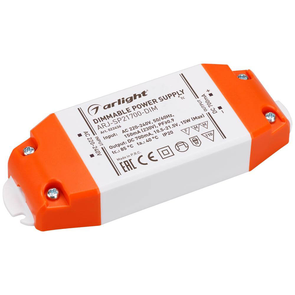 

Драйвер Arlight ARJ-SP21700-DIM 10,5-21,5V 15W IP20 0,7A 022436, Белый, 022436 ARJ-SP-DIM ()