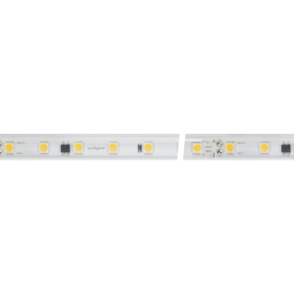 

Светодиодная влагозащищенная лента Arlight 8W/m 54LED/m 5060SMD теплый белый 50M 027059(2), 027059(2) ARL-230V