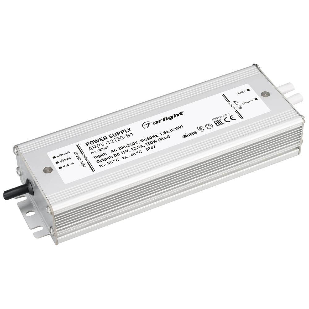 

Блок питания Arlight ARPV-12150-B1 12V 150W IP67 12,5A 028787, Серый, 028787 ARPV-B