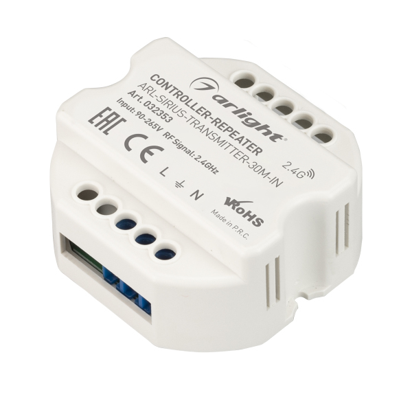 

Контроллер-усилитель Arlight ARL-Sirius-Transmitter-30M-IN 032353, Белый, 032353 Sirius [2.4G]