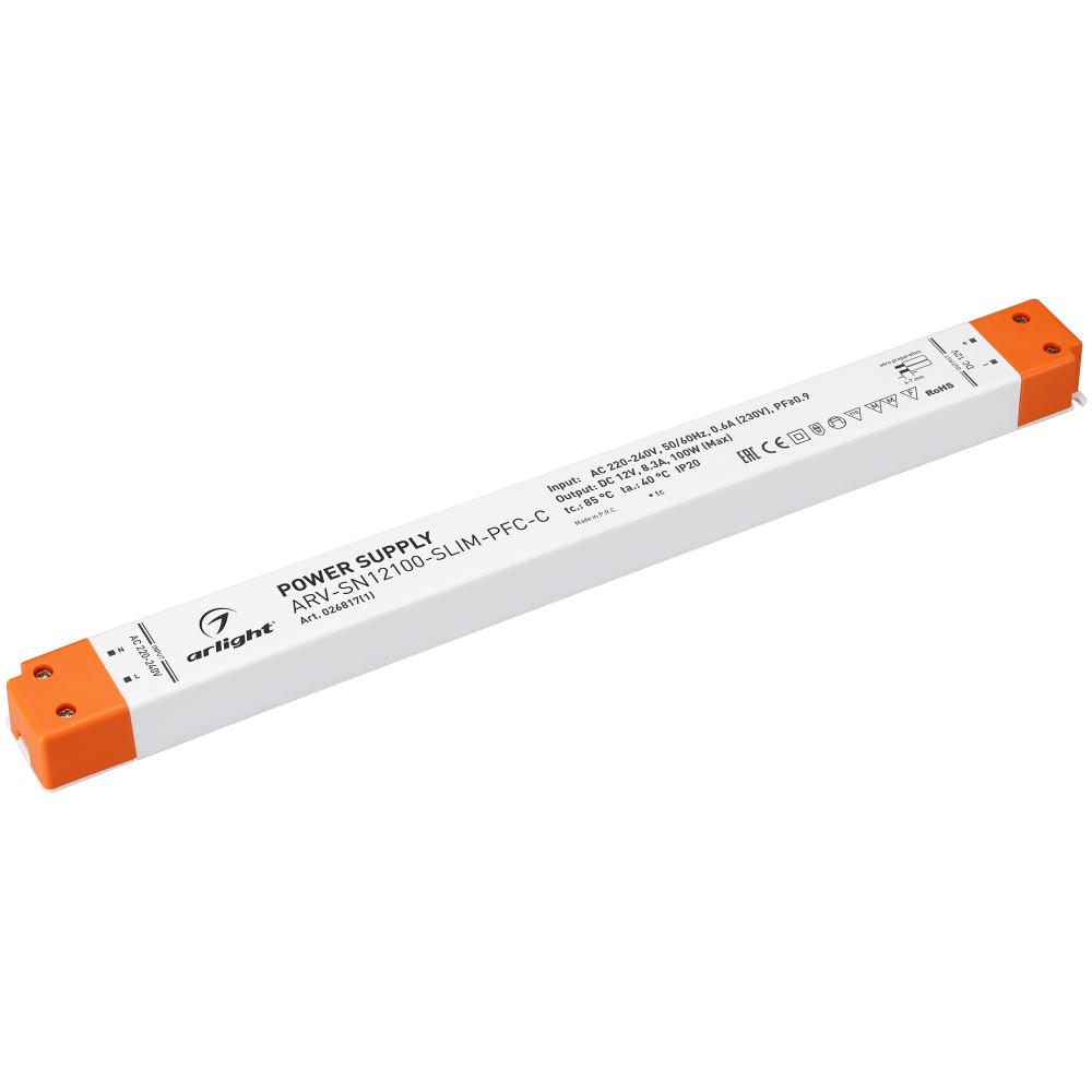 

Блок питания Arlight ARV-SN12100-Slim-PFC-C 12V 100W IP20 8,3A 026817(1), Белый, 026817(1) ARV-SN-Slim-PFC-C
