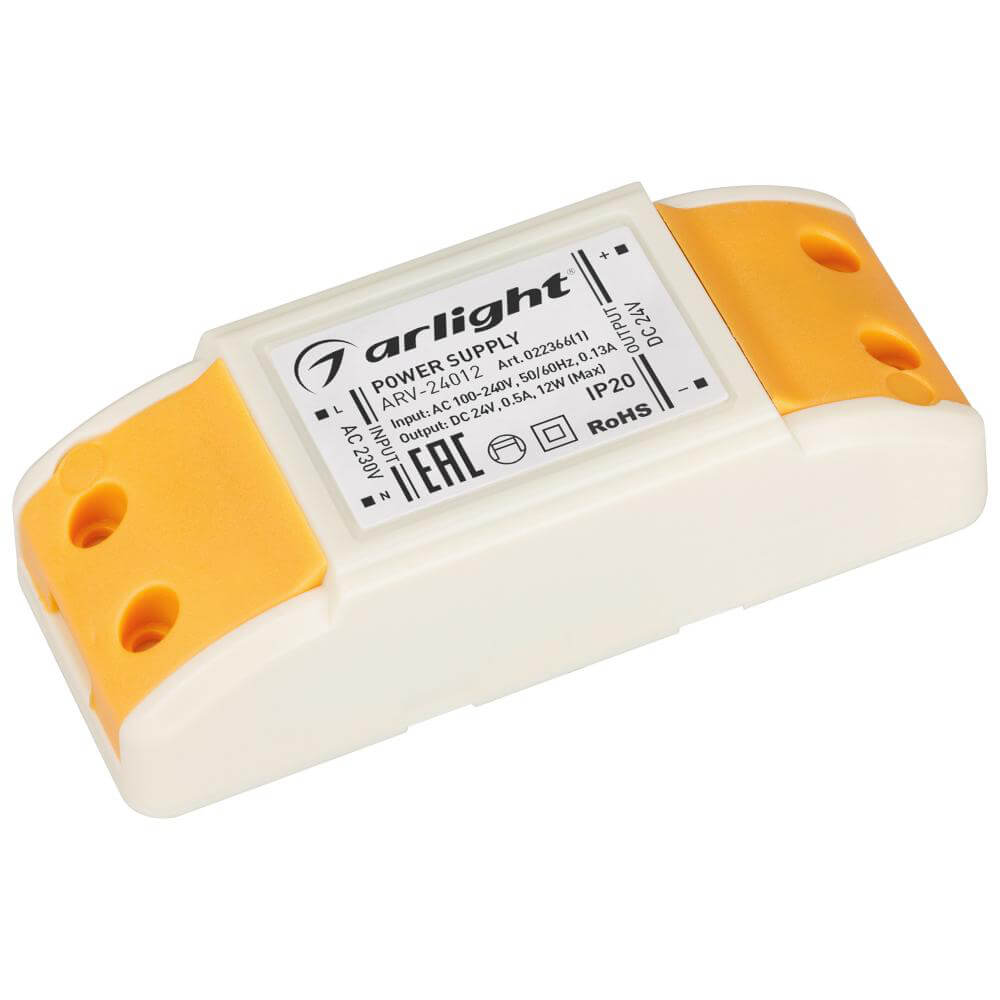 

Блок питания Arlight ARV-24012 24V 12W IP20 0,5A 022366(1), Белый, 022366(1) ARV