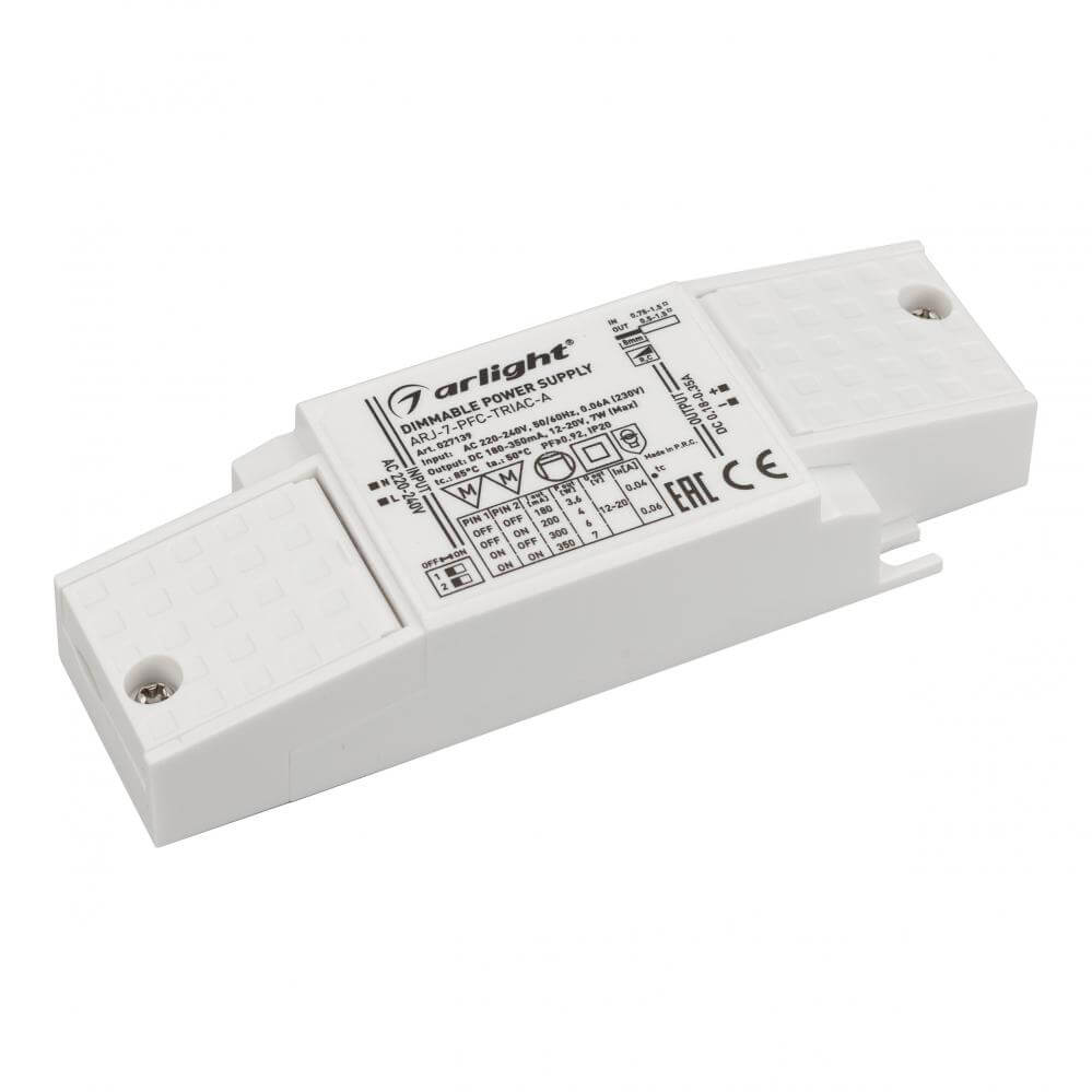 

Драйвер Arlight ARJ-7-PFC-Triac-A 12-20V 7W IP20 0,18-0,35A 027139, Белый, 027139 ARJ-PFC-Triac-A ()
