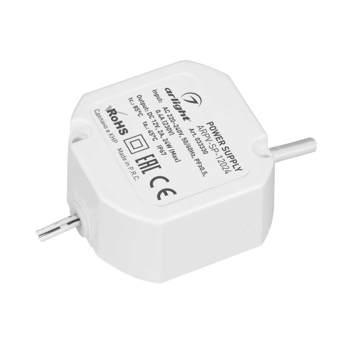 

Блок питания Arlight ARPV-SP-12024 12V 24W IP67 2A 033330, Белый, 033330 ARPV-SP